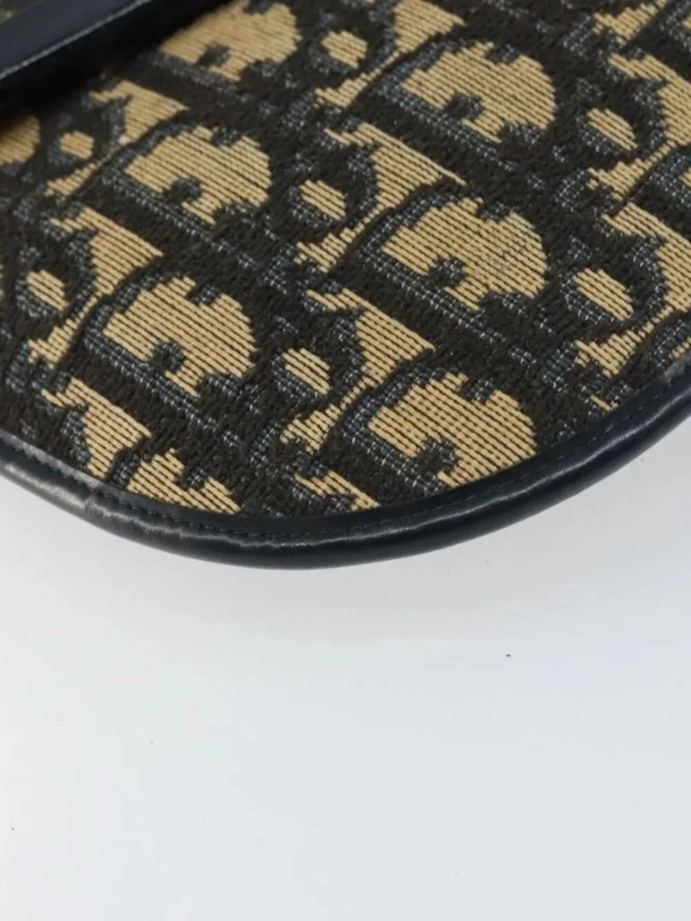 Christian Dior Trotter Canvas Shoulder Bag Navy Gold Auth 160820 - Picture 12 of 16